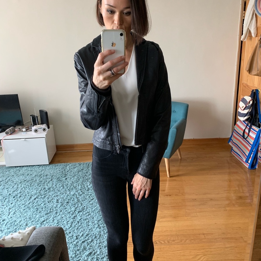 Genuine leather black jacket